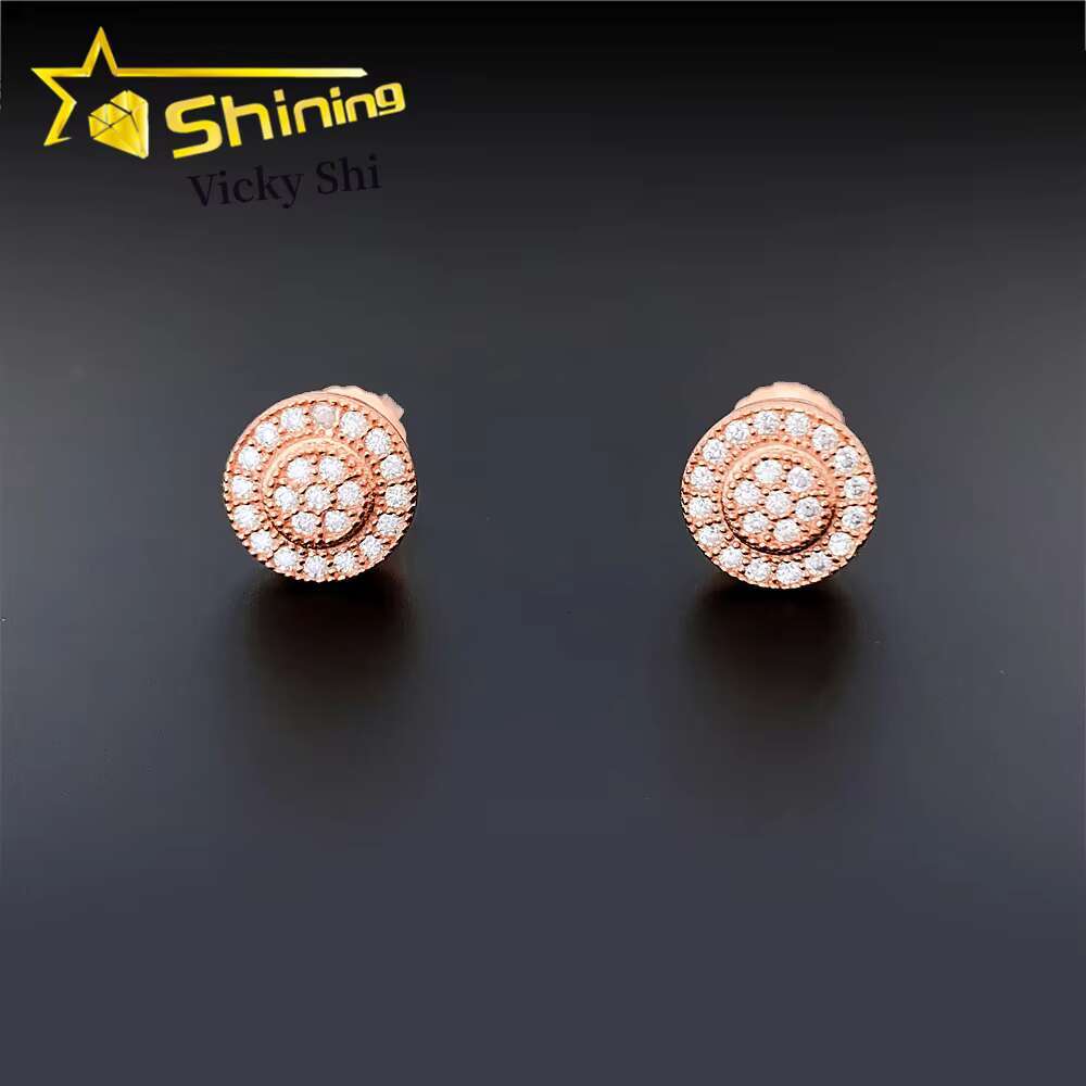 Wholesale Price Hip Hop Earrings Pass Diamond Tester Vvs Moissanite Screw Back 925 Sterling Silver Stud Earrings
