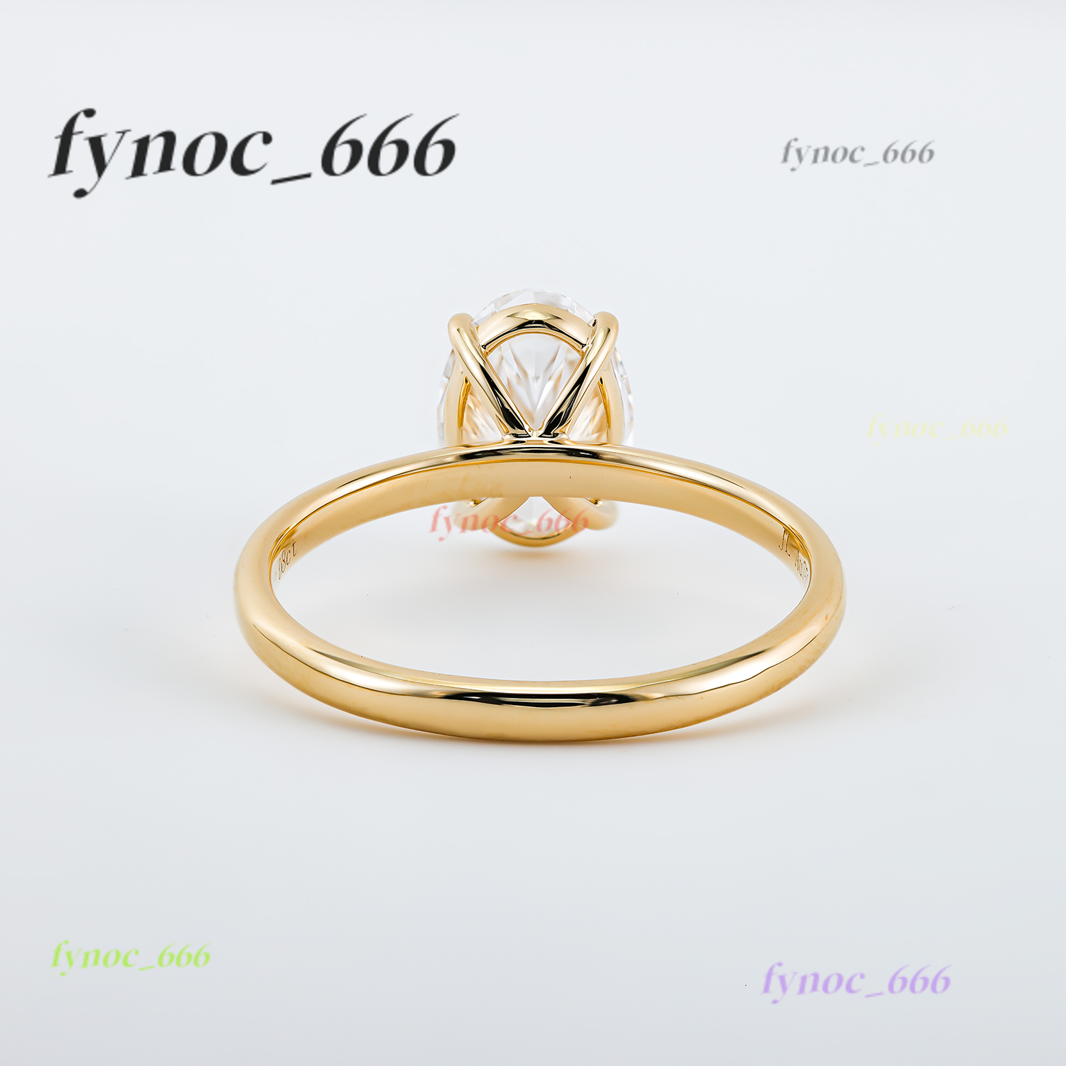 Moissanite Solitaire Oval Cut Engagement Ring 18K Gold Plated With GRA DEF Round Brilliant Moissanite Jewelry Factory