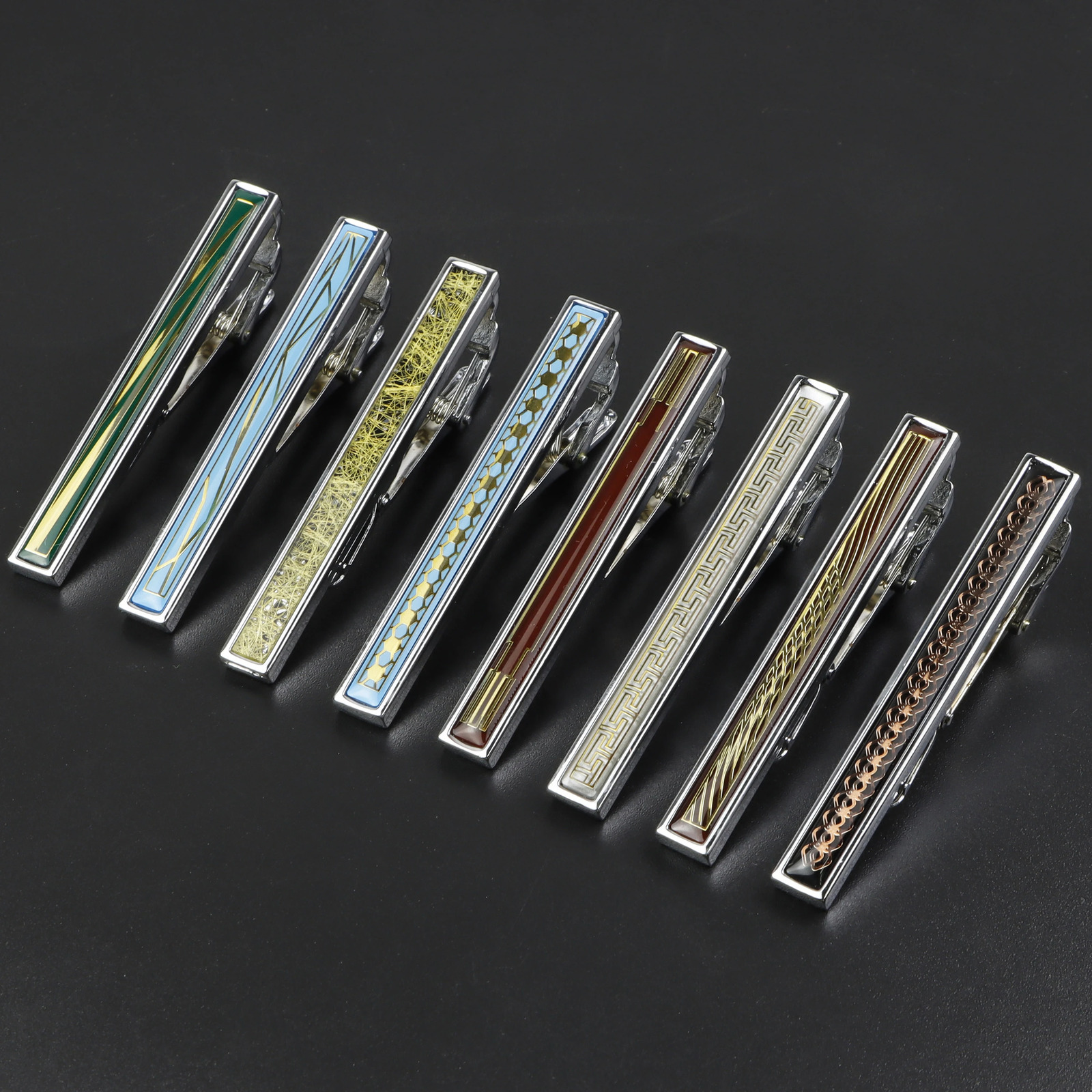 Trendy Silvery Enamel Painting Color Metal Tie Clips Novelty Business Banquet Accessories Jewelry Tie Clasp Gift 250430