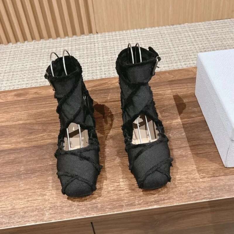 Cross Tied Fringe Ballet Square Toe Flat Shoes Hollow Out Shallow Mental Buckle Mary Janes Solid Patchwork Retro Pumps