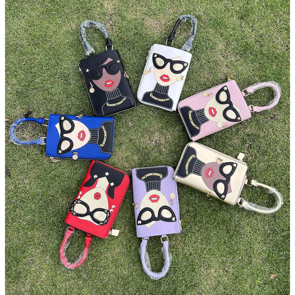Novelty Unique 3D Lady Face PU Leather Top Handle Satchel Handbags for Women Funky Tote Purse Hobo Crossbody Shoulder bags