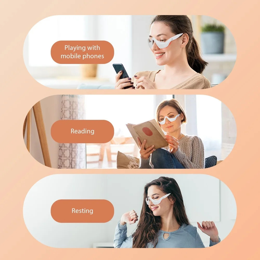 Undereye Eye Massager Glasses Dark Circles Eye Bag Remover Reduce Puffiness Wrinkles Essence Introducer Eye Beauty Device 250422