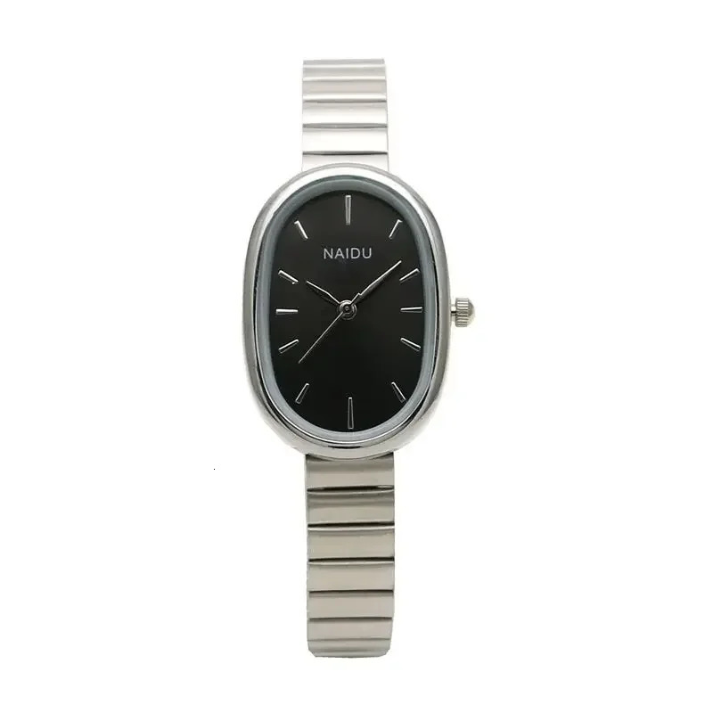 Oval small dial womens quartz watch stainless steel bamboo strap girl student casual fashion gift watch direct 250425