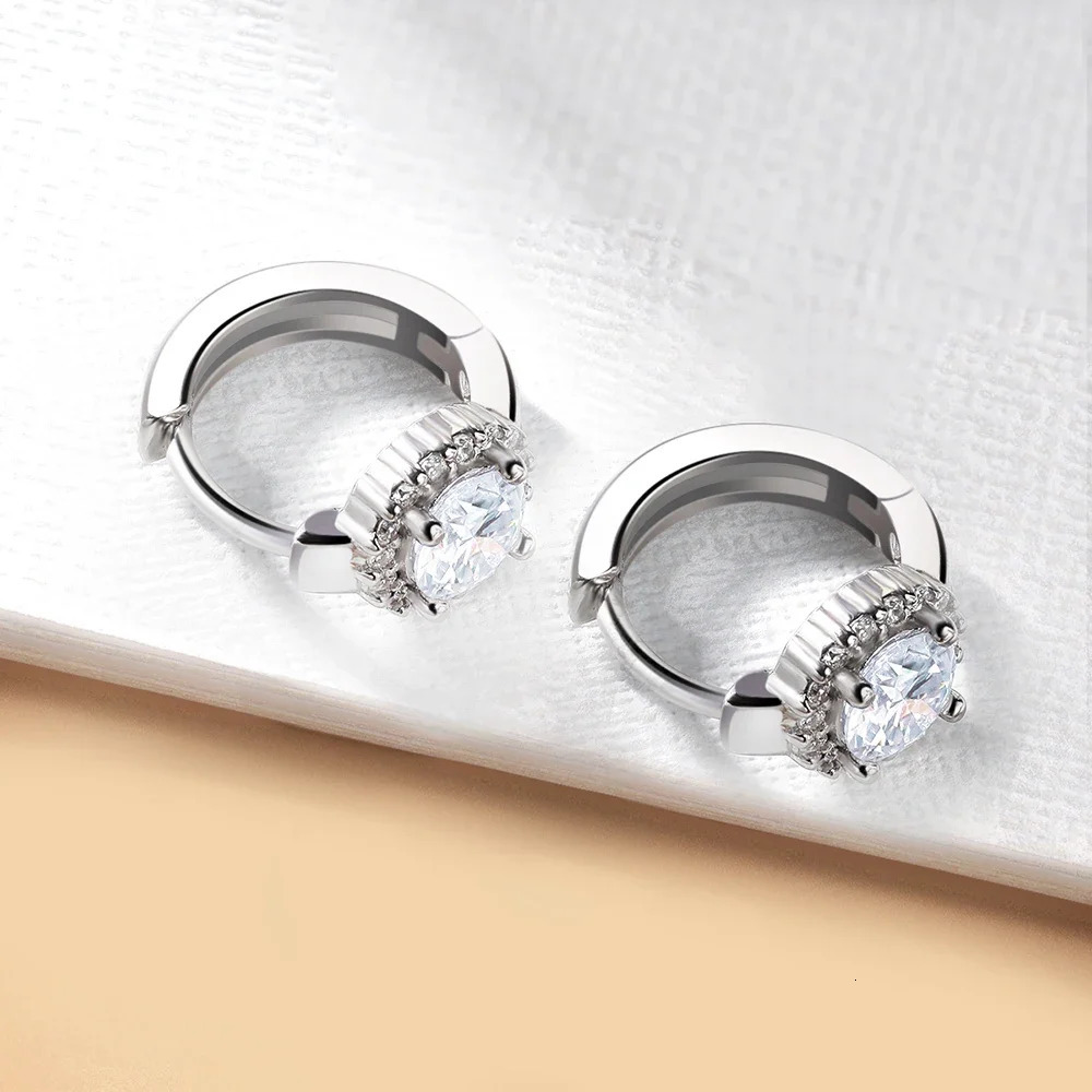 Serenty 2ct D Color Hoop Earrings For Women Wedding Bridal S925 Sterling Silver Couples Stud Earring Anniversary Gift 250420