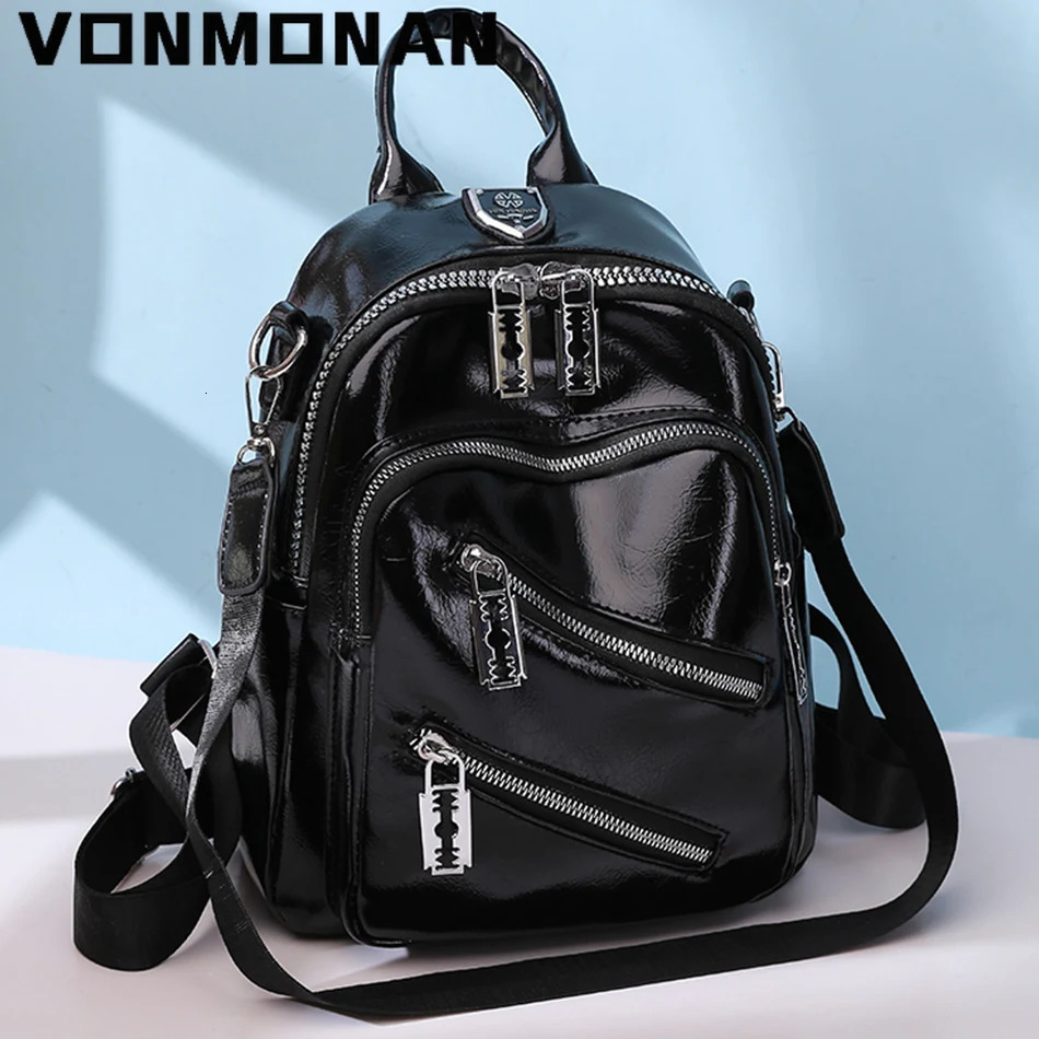 Fashion womens backpack PU leather travel Rucksack casual shoulder bag for teenagers high-quality school bag 250427
