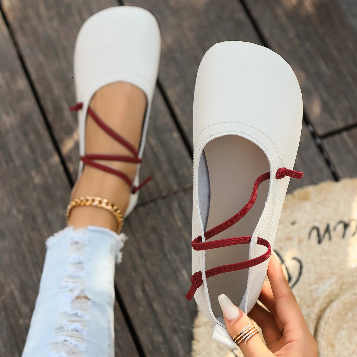 Casual Flat Single Shoes er Woman Square Toe Japanned Leather Flats Vintage Narrow Band Loafers Shoes 250421