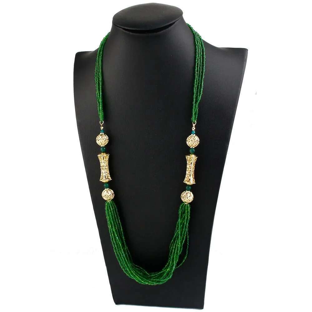 Sunspicems Multilayer Beads Chain For Women Algeria Moroccan Bride Wedding Jewelry Gold Color Caftan Choker Necklace