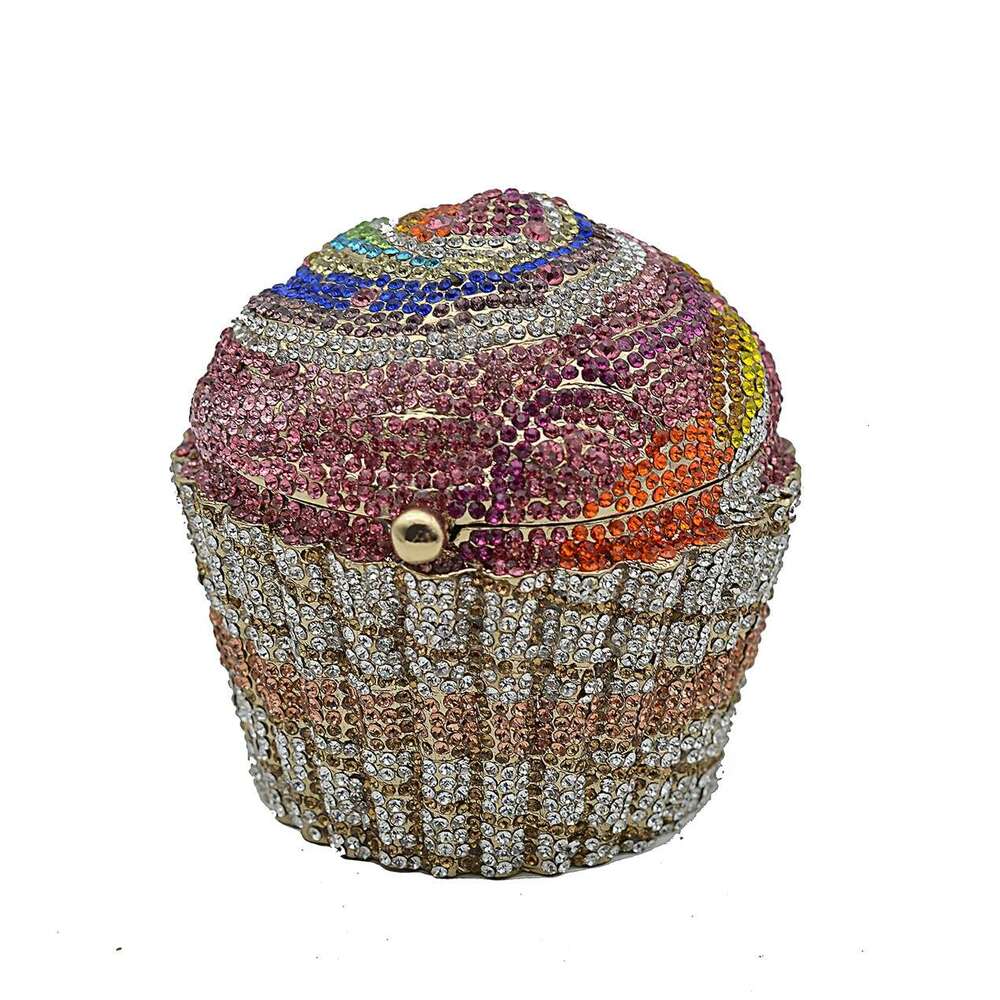 Dinner Bag BL Small Cake Ice Cream Full Metal Diamond Embedding Dinner Package Banquet Handbag Dress Women S Bag KQ
