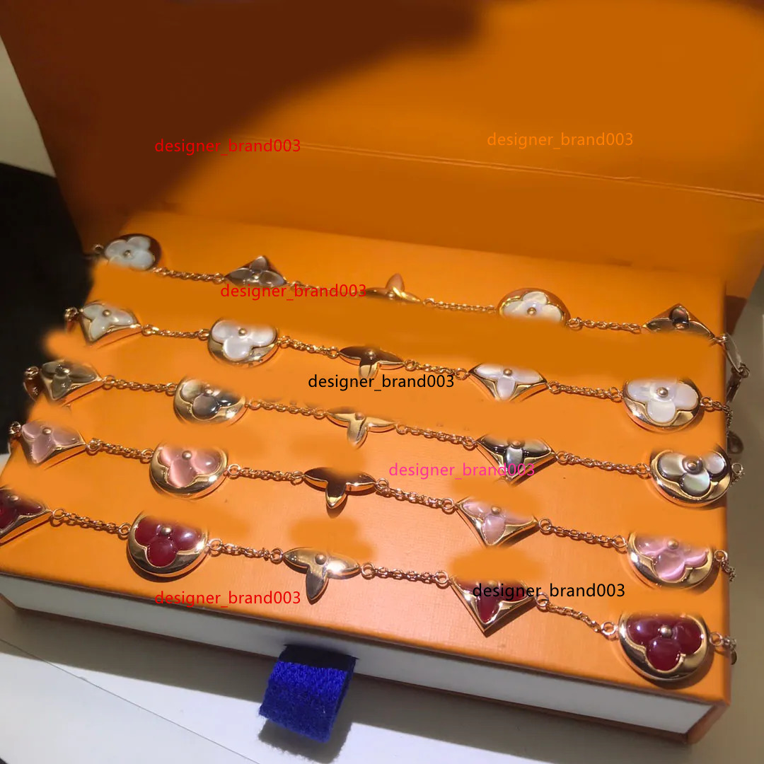 lvbraceletism Elegant Shell Clover Link Chain Bracelet Bangle 18K Gold Silver Plated Pendant Charm Bra louise''vuttion''vuittone vuittons lvs lvt louievuitton 7YL5