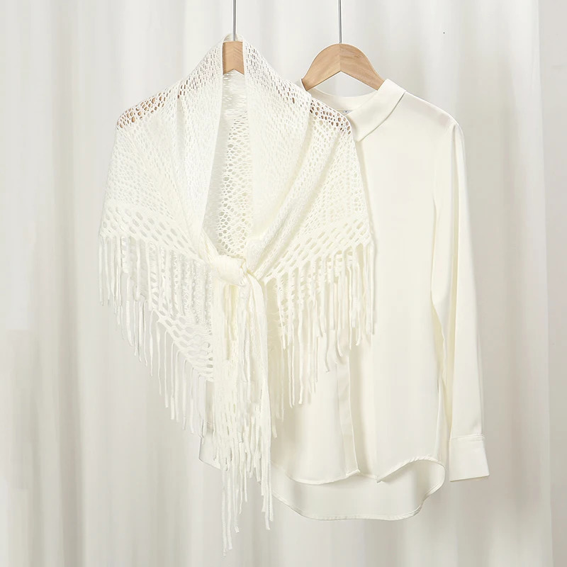 Knitted Cotton Tassels Shawls Scarf Woman Soft High Quality Wraps Ladies Travel Beach Cape Femme Hollow Fashion Scarves 250430