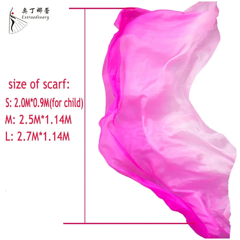 Silk Veil Belly dance Scarf Gradient Silk veil Shawls Women Hand Thrown Scarf Gradient 200cm 250cm 270cm Dance Performance 250430