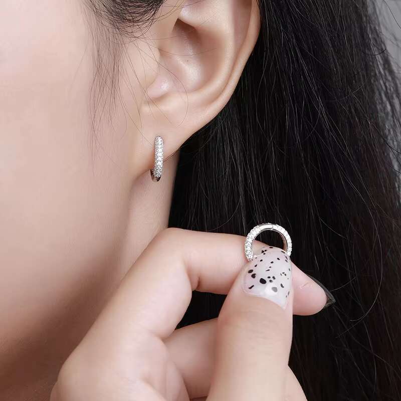 925 Sterling Silver Moissanite Drop Earrings With GRA Certificate Fine Hoop Earrings Fashion Dangle Earrings for Women