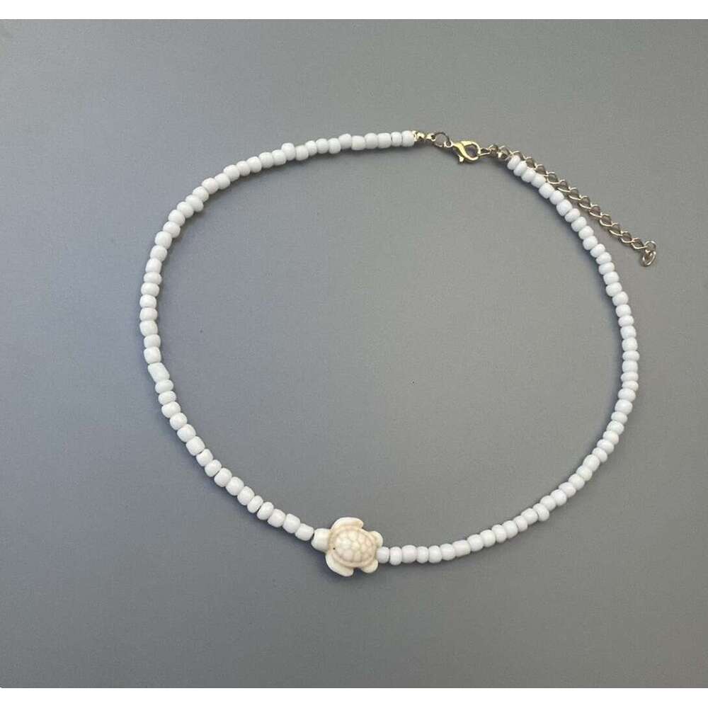 Couple Bohemian Rice Bead Necklace Handmade Beaded Clavicle Chain Beach Personalized Starfish Jewelry