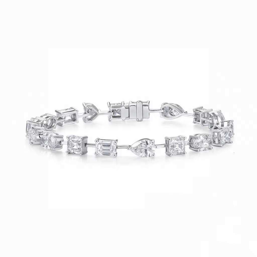 Custom 10K Real Gold Diamond Bracelet Fancy Cut Lab Grown Diamond Tennis Bracelet Diamond for Women Bracelets Bangles
