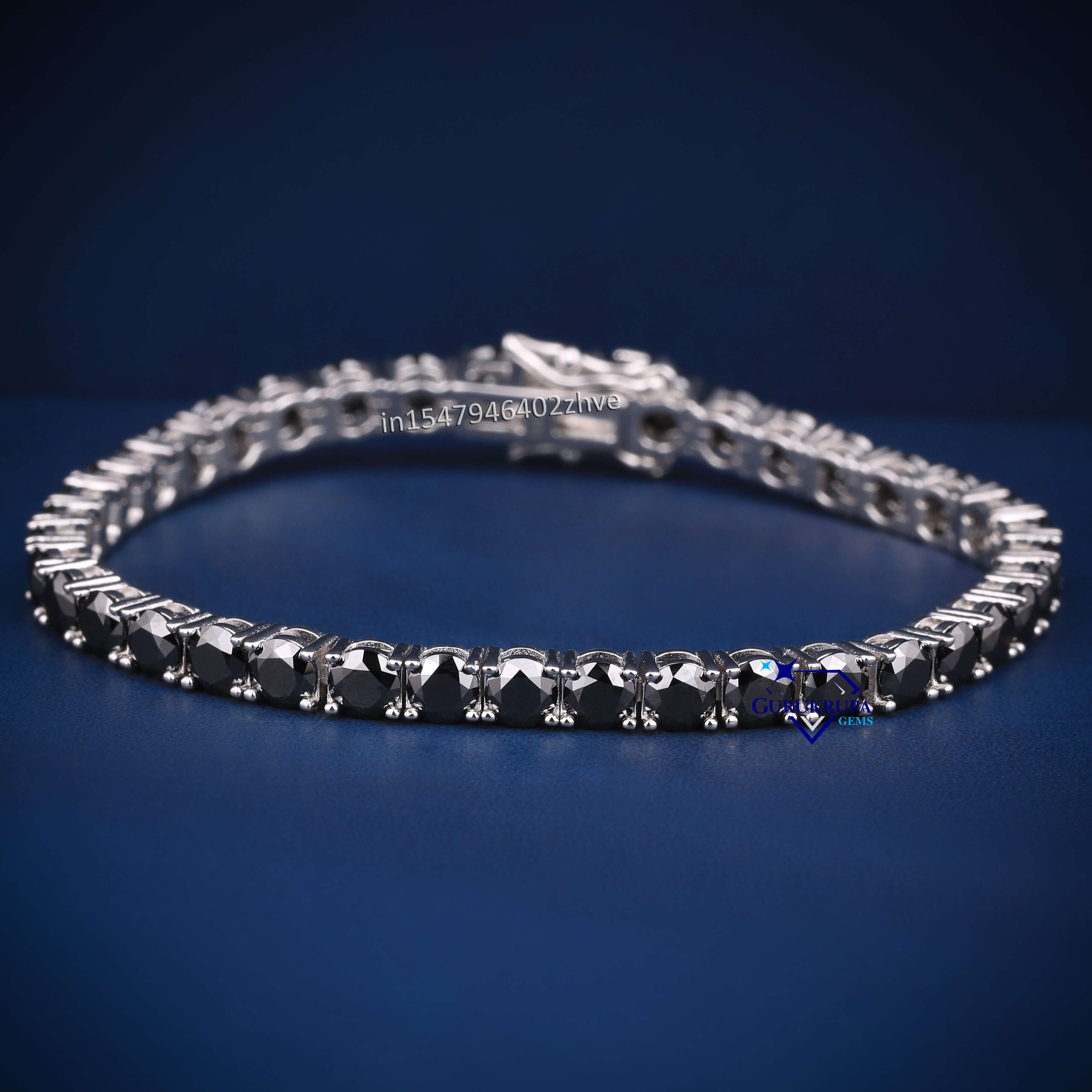luxurious 4 MM Black Moissanite Diamond Tennis Bracelet Passes Diamond Tester 925 Sterling Silver VVS Clarity For Women