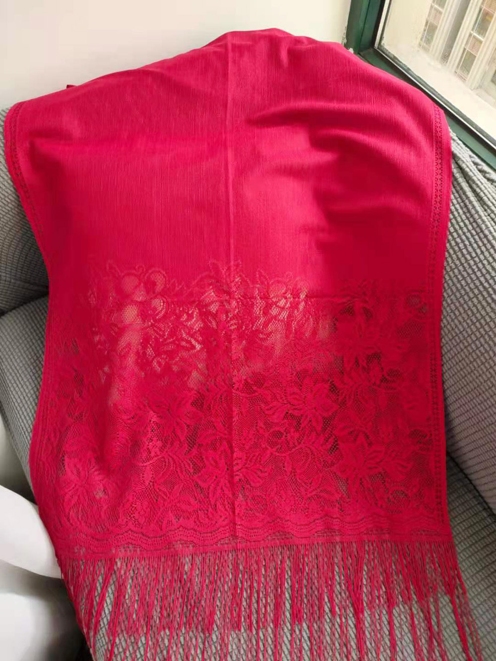 K591 Sweet lace shawl female bride bridesmaid cheongsam dress shawl daily casual scarf dinner shawl dual-purpose female