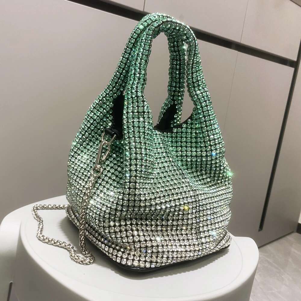 Rhinestones Evening Clutch Bag Purses And Handbag Designer Hobo Shoulder Shiny Crystal Clutch Purse Bucket Bag