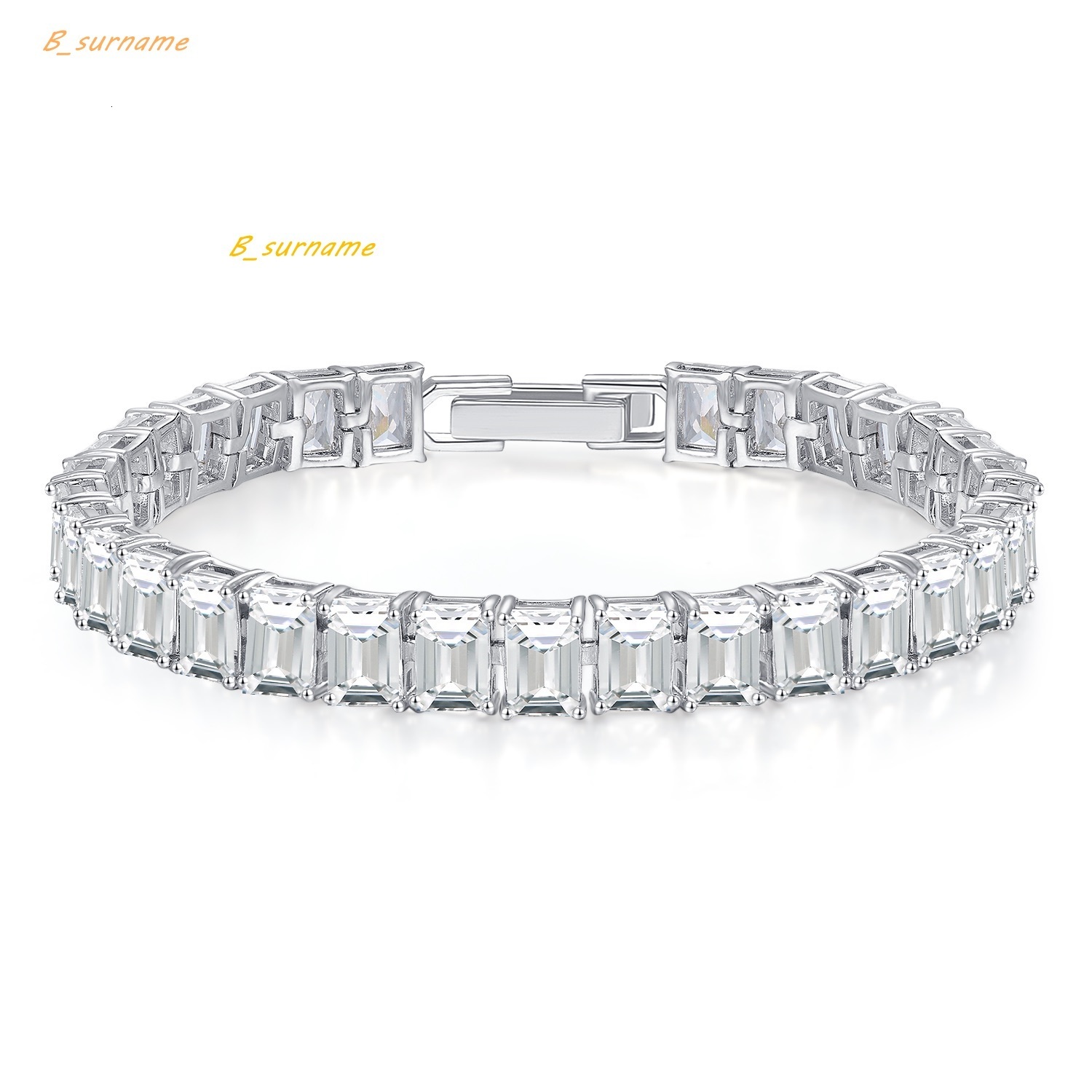Classic Square Tennis Chain Bracelet Women Trendy Rhodium Plated CZ Zircon Diamond Hand Link Ladies Bracelet