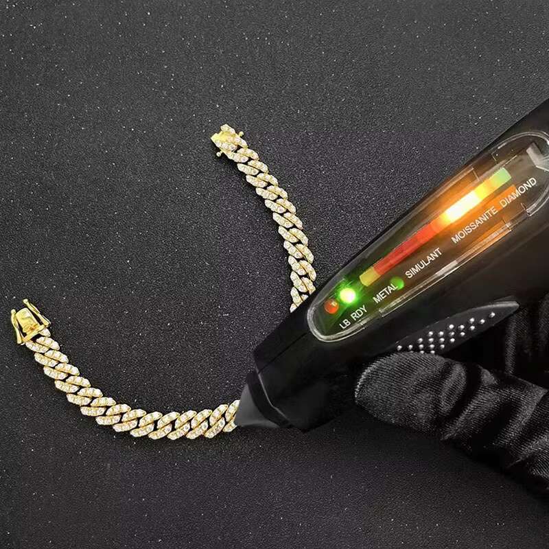 Hip Hop Iced Out Moissanite 7mm Cuban Chain Bracelet Gold Silver Style Clasp for Rapper Bracelet