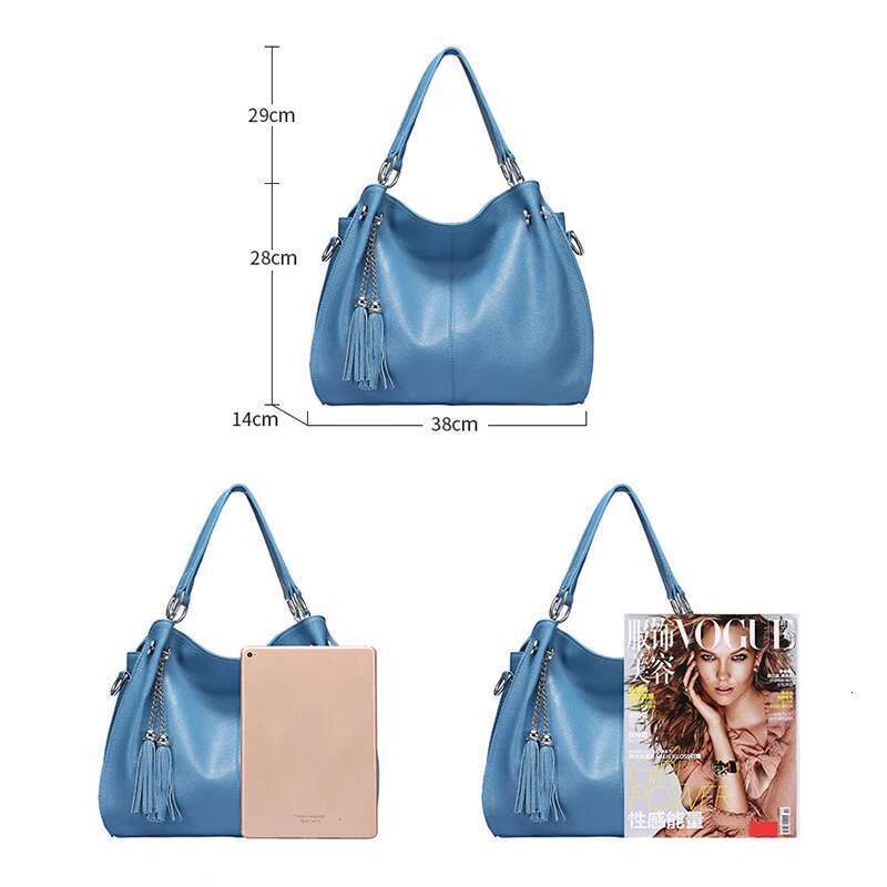 Fashion Women Bag Genuine Leather Handbag Lady Tassel Shoulder Messenger Bags Hobos