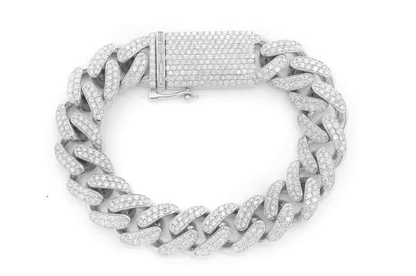 16mm Miami Cuban Link Real Diamond Bracelet Full Iced Out Bling Charm HipHop Jewelry for Men Cuban Bracelet For Wholesale Price