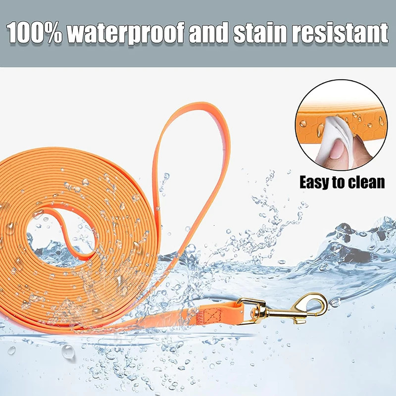 Dog leash long PVC strap 6M 9M 12M 15M walking training waterproof easy to clean suitable for large medium and small dogs 250427
