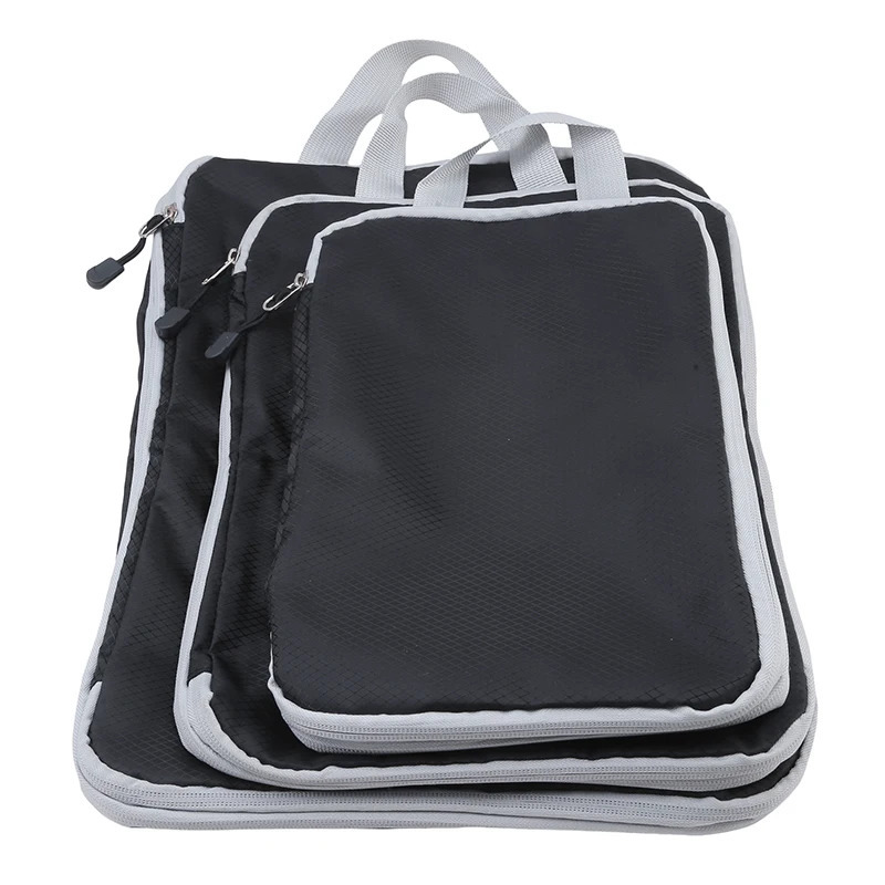 3-piece compressed cube travel storage manager set with grid visual luggage portable and convenient lightweight carrying case 250430