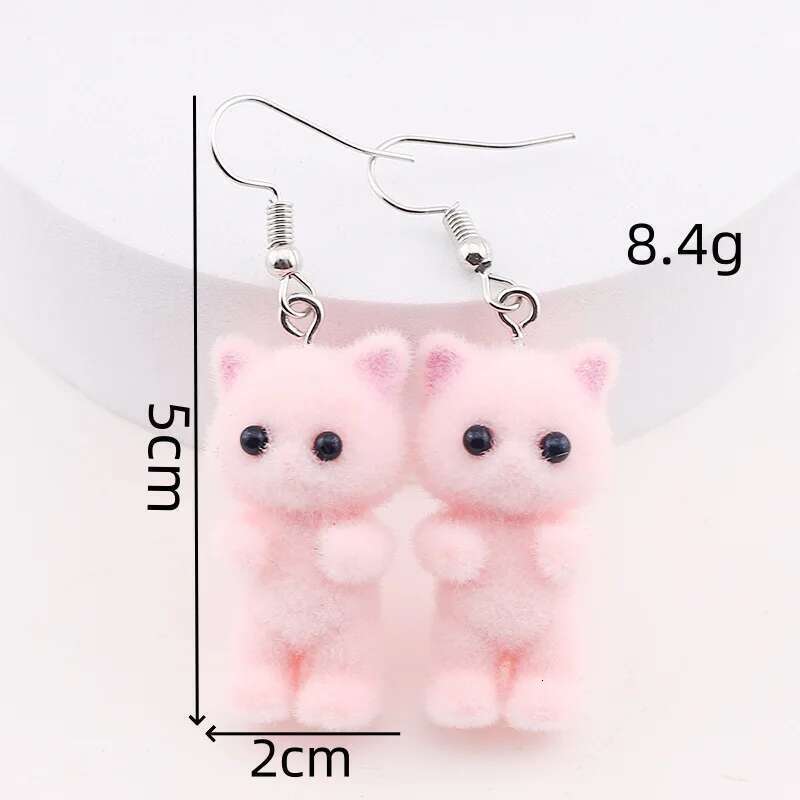 ZAKOL Sweet Three-Dimensional Plush Cute Flocked Versatile Hook Earrings Animal Drop Earring For Women Girls Jewelry Gift