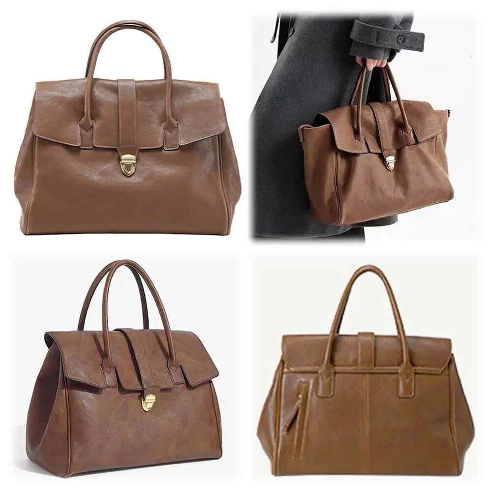 England Style Tote Bags for Women Designer Handbags Purses 2025 Vintage Lock Design Large Capacity Shoulder Crossbody Bag