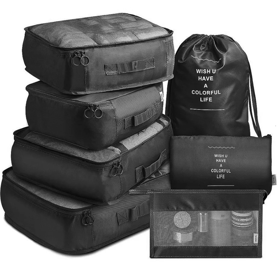 7-piece travel bag manager clothing luggage manager travel bag manager felt shoe manager bag packaging cube 250430