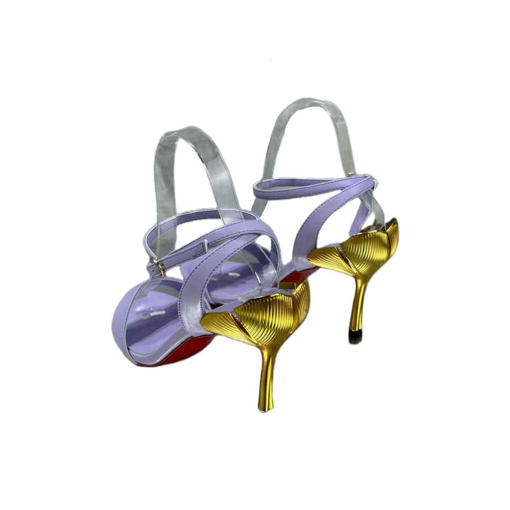 Single Strap High Heels Comfortable and Versatile Women Sexy Sandals Fashionable Gold Heel Daily Banquet Shoes