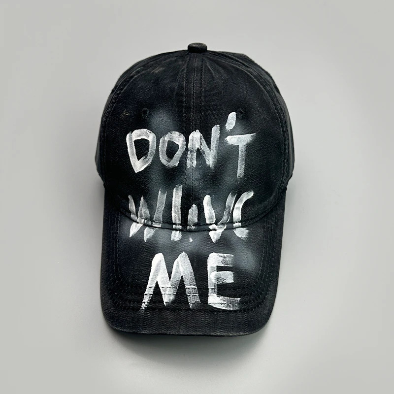 Retro Graffiti Alphabet Baseball Hat Neutral American Street Breathable Sunshine Hip Hop Edition Casual Fashion Leather Hat 250430