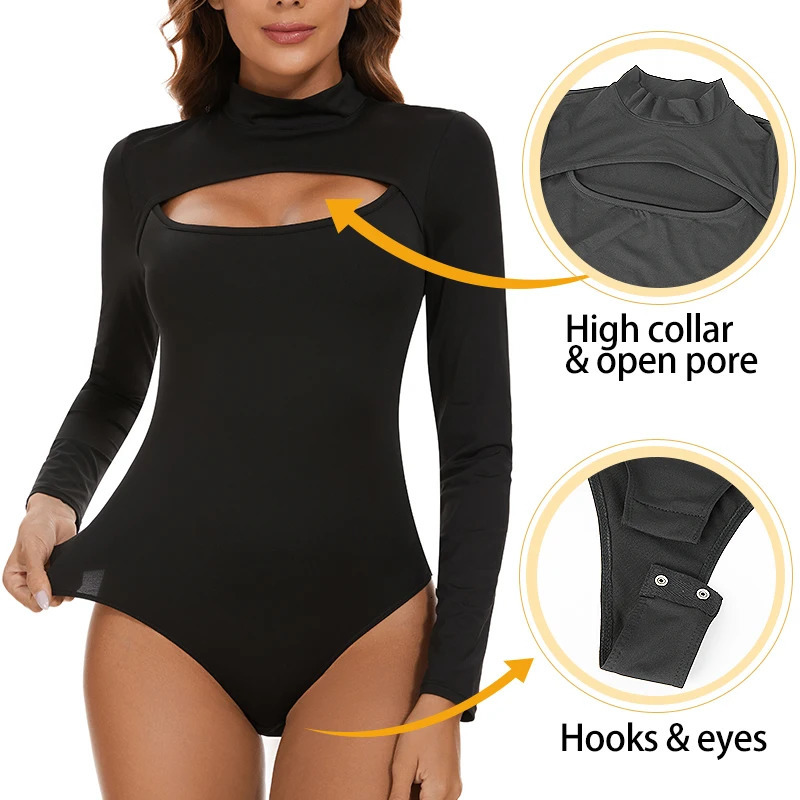 high neck tight corset with sexy open hole fitting suitable for womens abdominal control of body shape weight loss allinone 250430