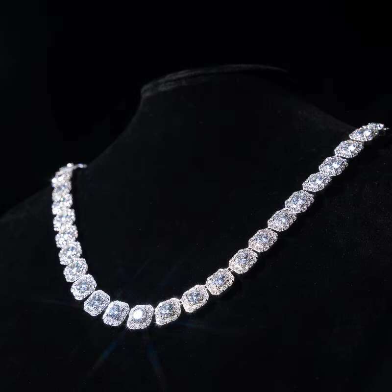New Fashion Jewelry Top Quality Ice Out D White Color VVS Moissanite 925 Sterling Sliver Tennis Chain Customized for Women Men