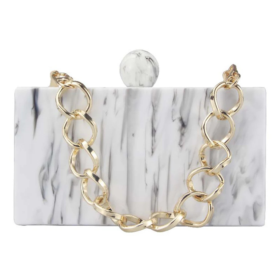 Marble yellow green mixed acrylic wallet and womens handbag shoulder clip cross body bag chain clutch wedding party 250428