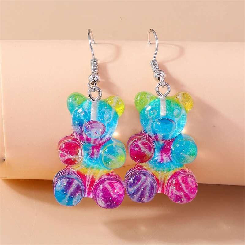Cartoon Gummy Bear Drop For Women Animal Pendant Dangle Earrings Brincos Femme Girls Party Holiday Jewelry Gifts