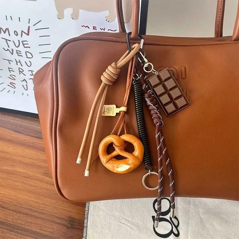 Cute Plush Keychain Set Pretzel Dhshund Chocolate Toy Charms for Bkpks Purses and Girls Gifts L2509282HQ8