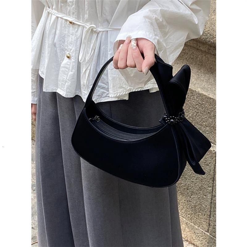 designer bag Bag for women 2025 new niche design bow crescent premium texture handbag crossbody bag versatile Handbag