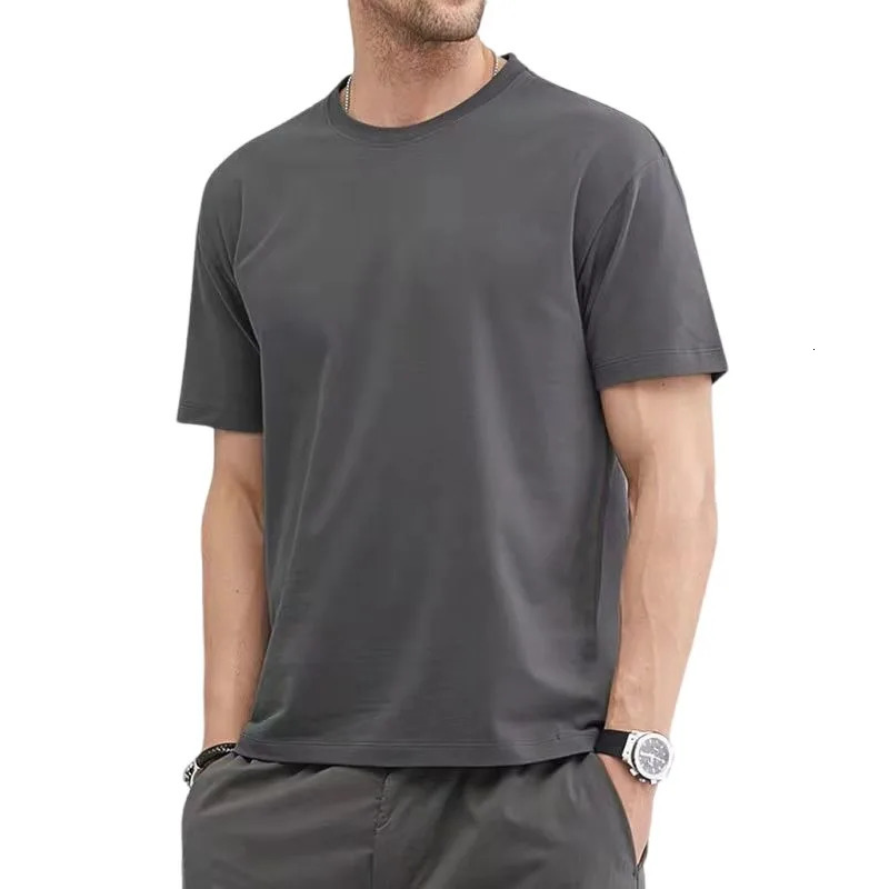 Mens summer cotton top solid color Tshirt Oneck mens clothing plus size M to 5XL 250530