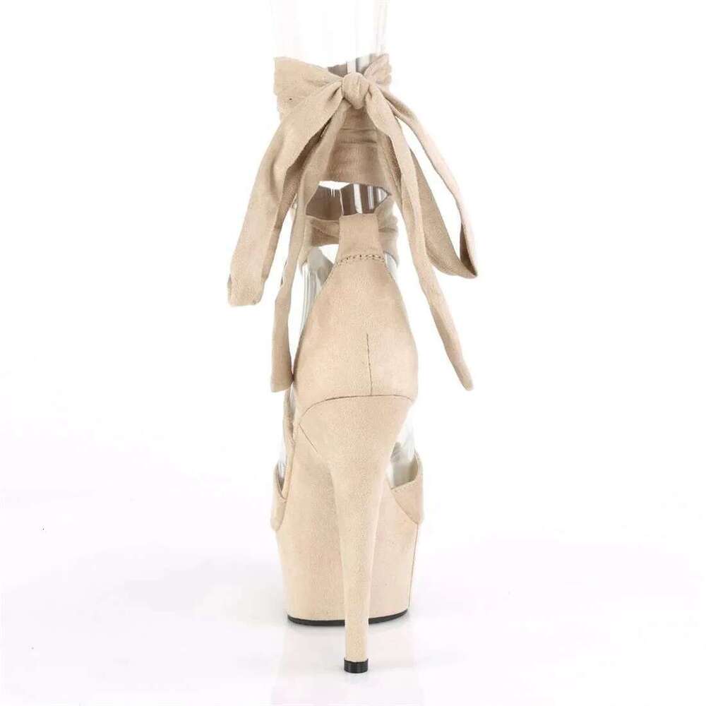 Fashion Designer Women Sexy Open Toe Peep Sandals Ankle High Heels Thick Soled Cross Strap Party Dance Shoes