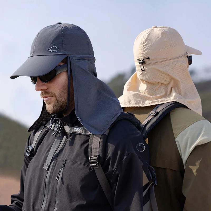 Quick-dry Sun Hats for Men Women Detachable Shawl Neck Protection Adult Baseball Cap Outdoor Spring Summer Hat for Teenagers 250430