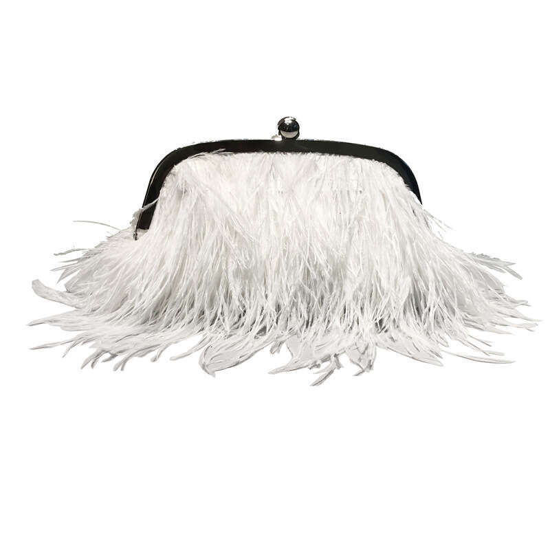 INS Turkey Hair Pearl Chain Shoulder Ostrich Grass Crossbody Dress Fur Women's Bag