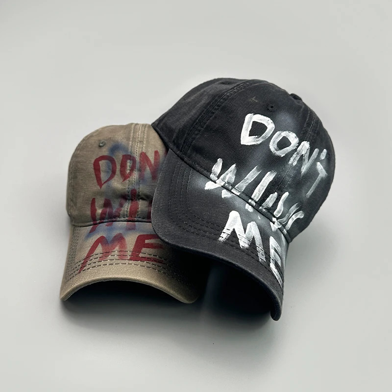 Retro Graffiti Alphabet Baseball Hat Neutral American Street Breathable Sunshine Hip Hop Edition Casual Fashion Leather Hat 250430