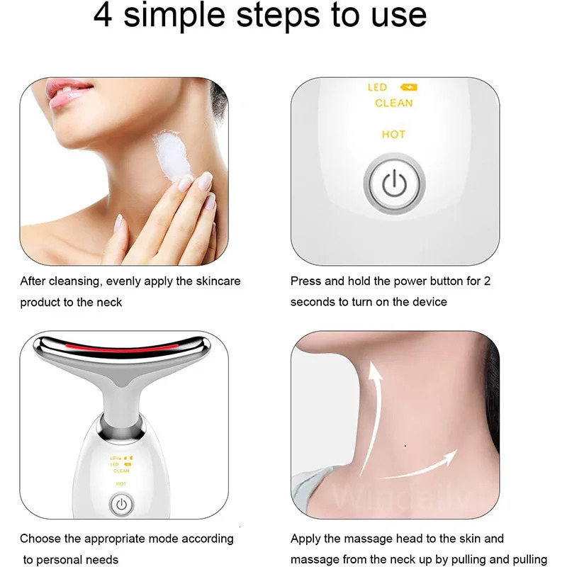 7 Colors Anti Wrinkle Massager Neck Face Beauty Device Skin Tighten Lift Device Reduce Double Chin Skin Care Tool 250422