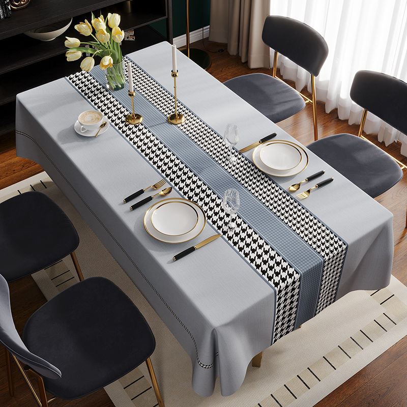 W09 high-grade light luxury tablecloth waterproof, oil-proof, scalding-proof, wash-free simple tablecloth new coffee table mat
