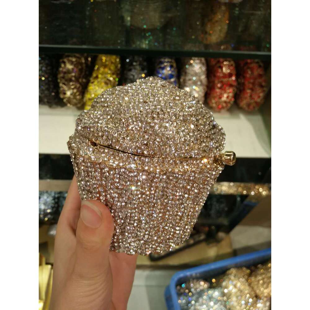 Dinner Bag BL Small Cake Ice Cream Full Metal Diamond Embedding Dinner Package Banquet Handbag Dress Women S Bag KQ