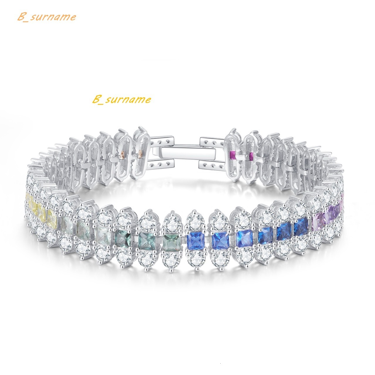 Cubic Zirconia Trendy Alloy Chain Link Charm Bracelets Wholesale Womens Rhodium Tennis Bracelet Jewelry