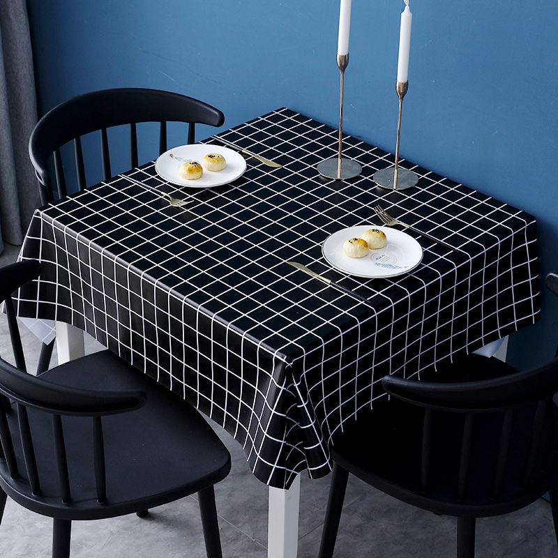B243 square tablecloth waterproof, scald-proof, oil-proof, washable pvc tablecloth ins dining table cloth coffee table dining table table cover cloth