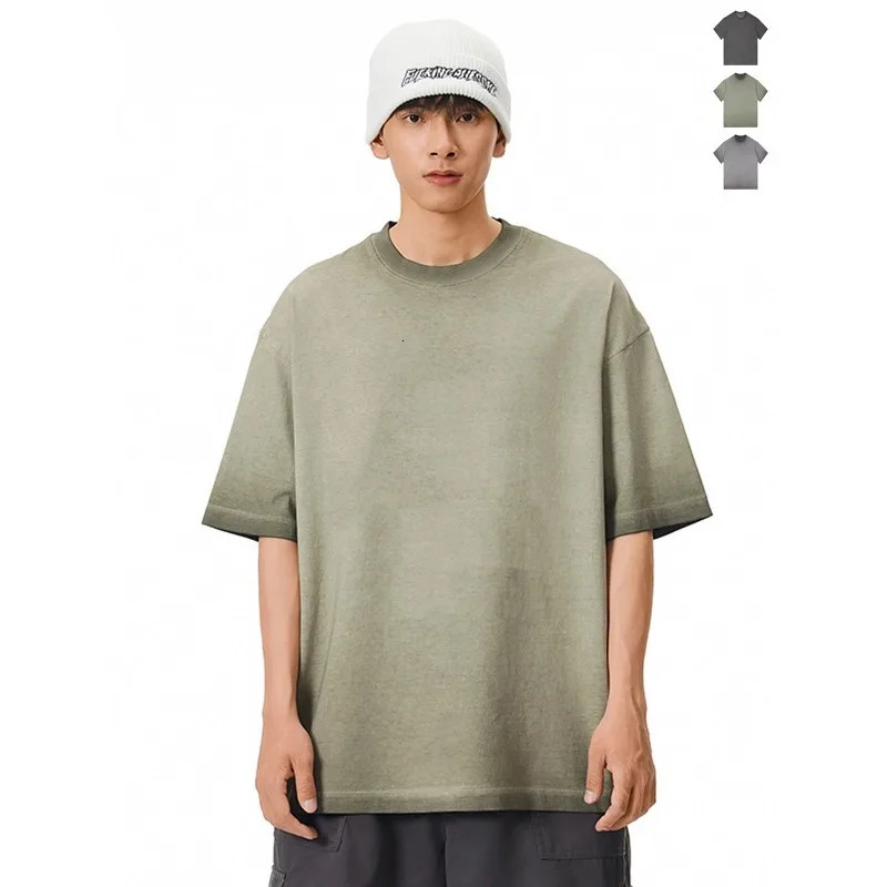 MensWomens Heavy 240g 100% Cotton Washed Retro American Street Tshirt Loose Fit Casual Short Sleeve Top 250530