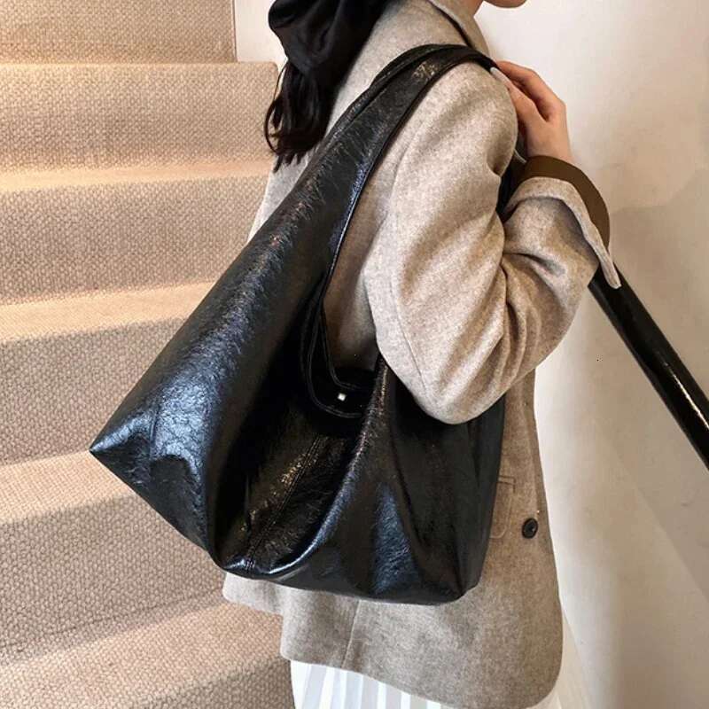 Large Capacity PU Leather Hobo Underarm Bags Autumn Winter Shoulder Bag For Women 2025 New Trend Y2k Handbags And Purses Tote